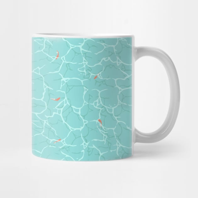 Flowing koi fishes in crystal clear turquoise water by runcatrun